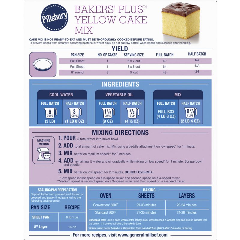 MIX CAKE YELLOW COMPLETE 6 4.5 LB CASE