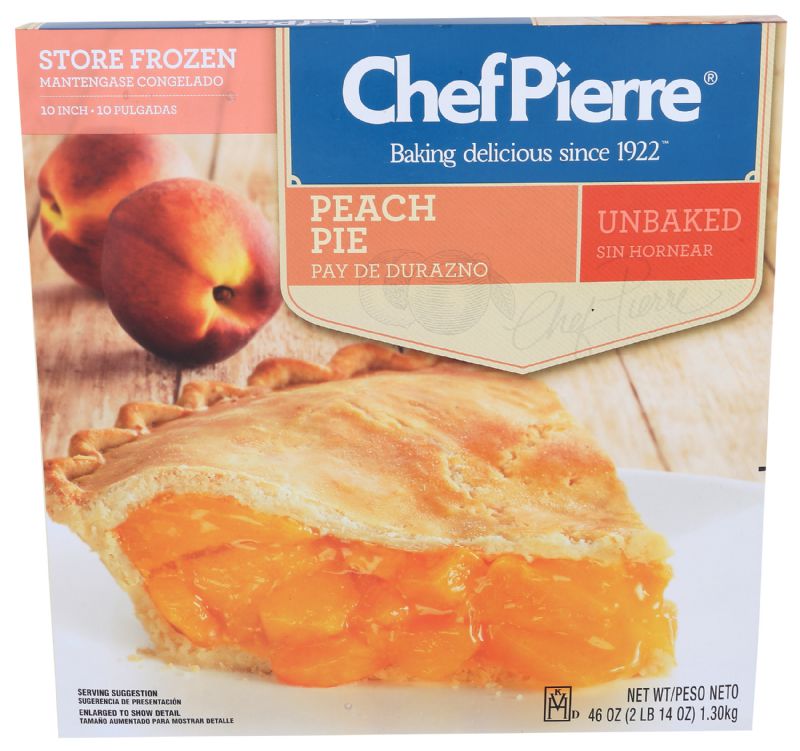 PIE PEACH UNBAKED 10 INCH