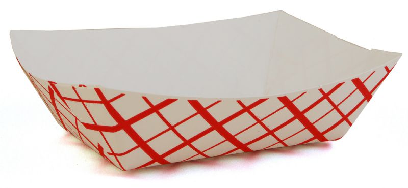 TRAY PAPER FOOD PLAID 1#