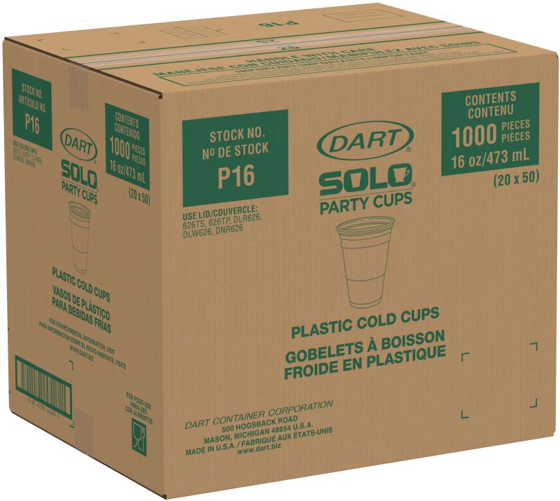 CUP PLASTIC TRANSLUCENT 16 OZ