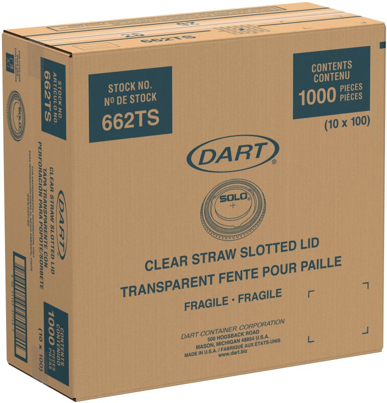 LID PLASTIC CLEAR STRAW SLOT