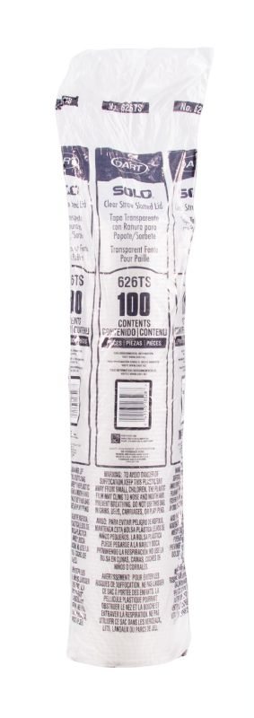 LID PLASTIC CLR STRAW SLOT