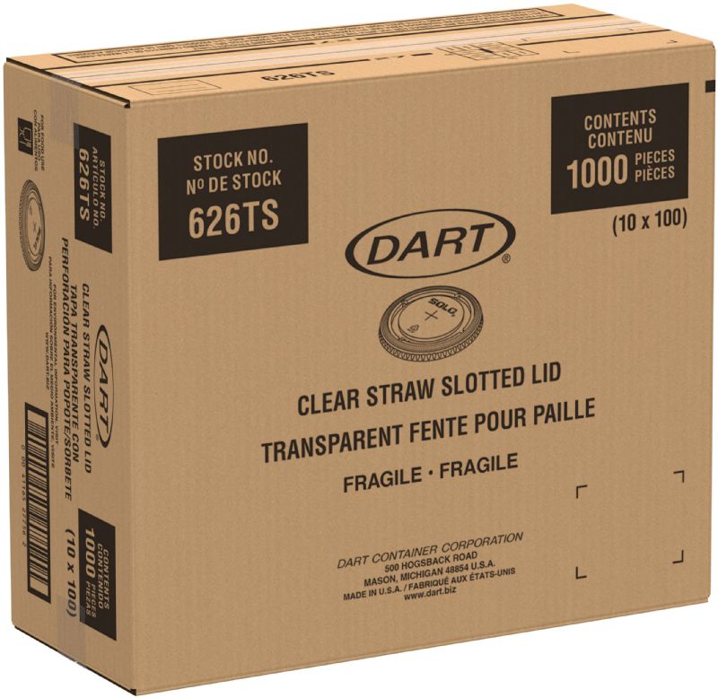 LID PLASTIC CLR STRAW SLOT
