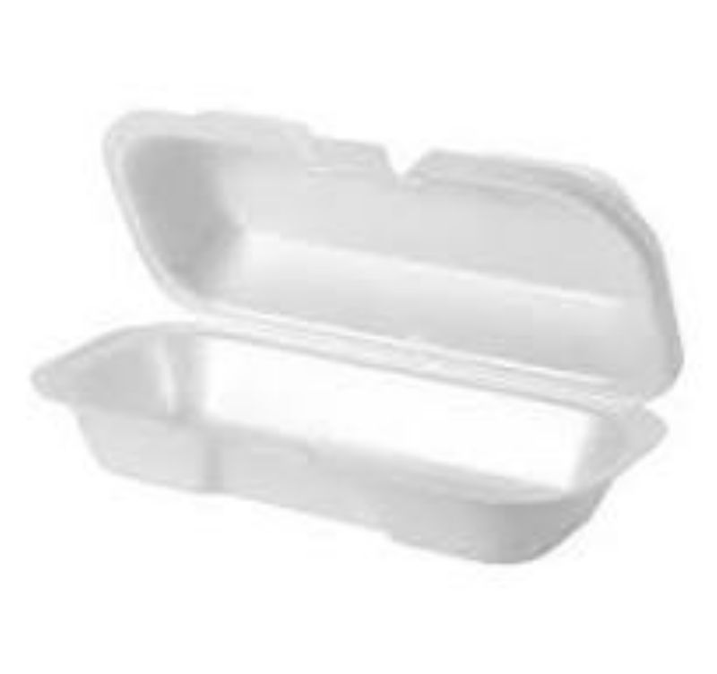 CONTAINER FOAM HOT DOG HINGED