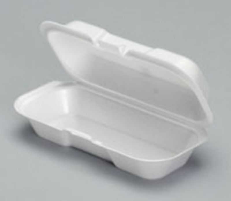 CONTAINER FOAM HOT DOG HINGED