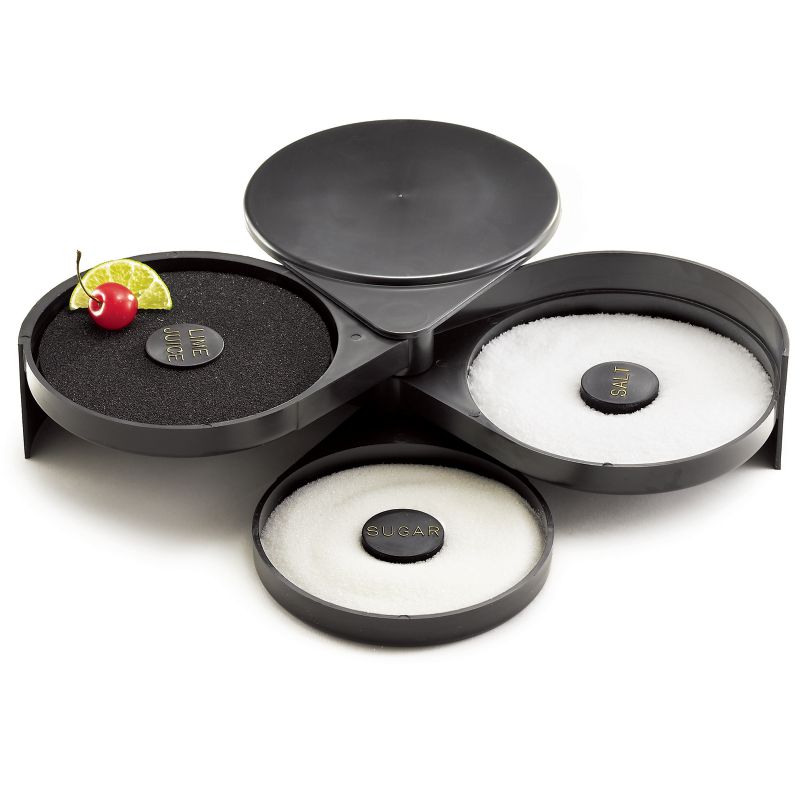 RIMMER GLASS SALT BLACK 3 TRAY