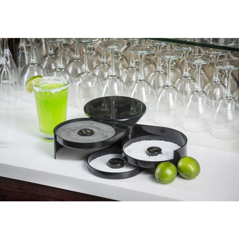 RIMMER GLASS SALT BLACK 3 TRAY