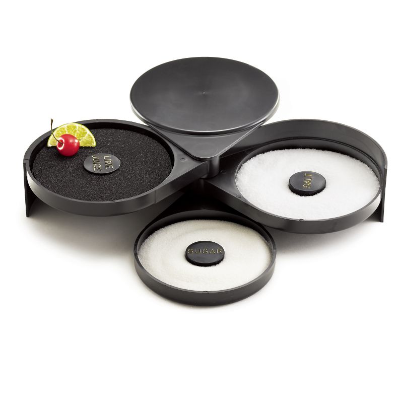 RIMMER GLASS SALT BLACK 3 TRAY