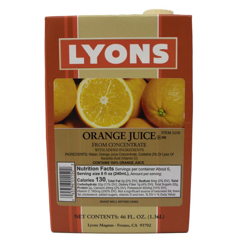 JUICE ORANGE 100% BAR MIX