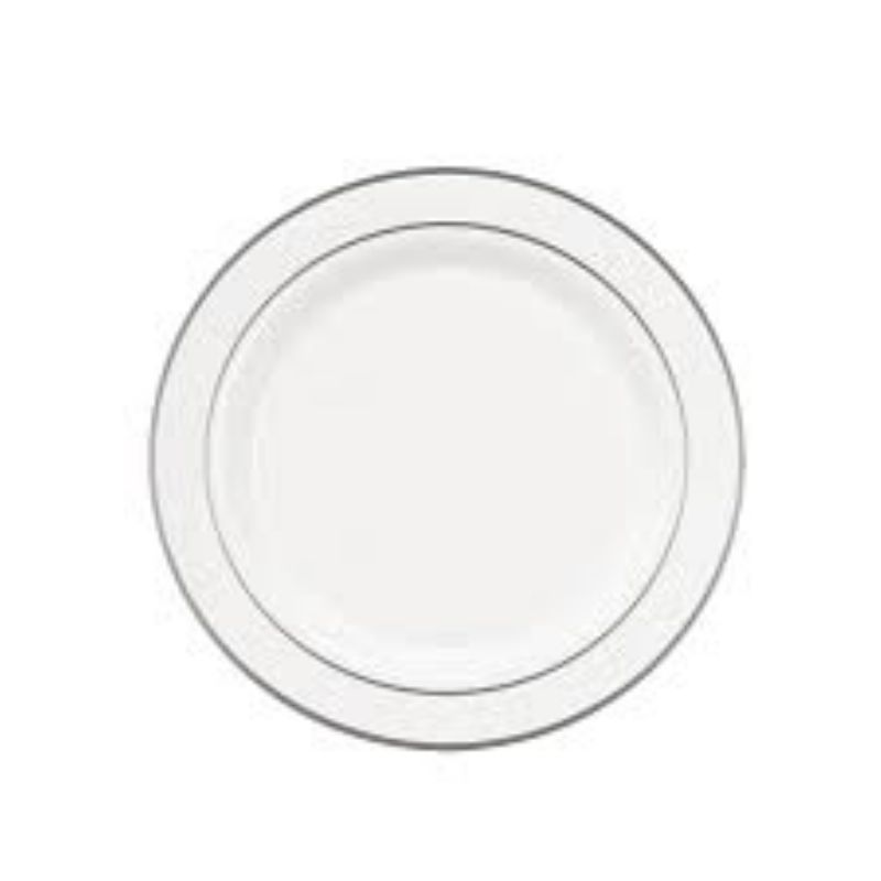 PLATE WHITE W/SILVER RIM 6