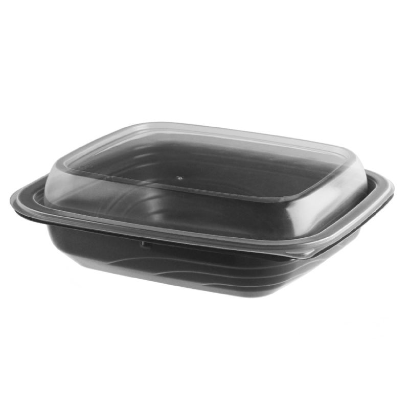 CONTAINER COMBO 12OZ BLACK MICROWAVABLE