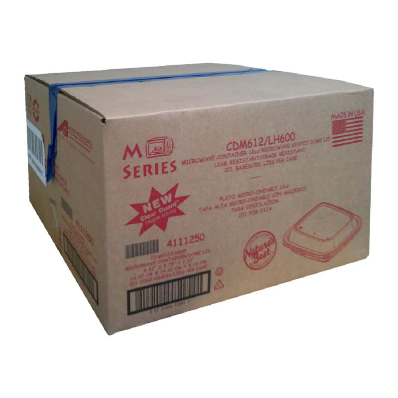 CONTAINER COMBO 12OZ BLACK MICROWAVABLE
