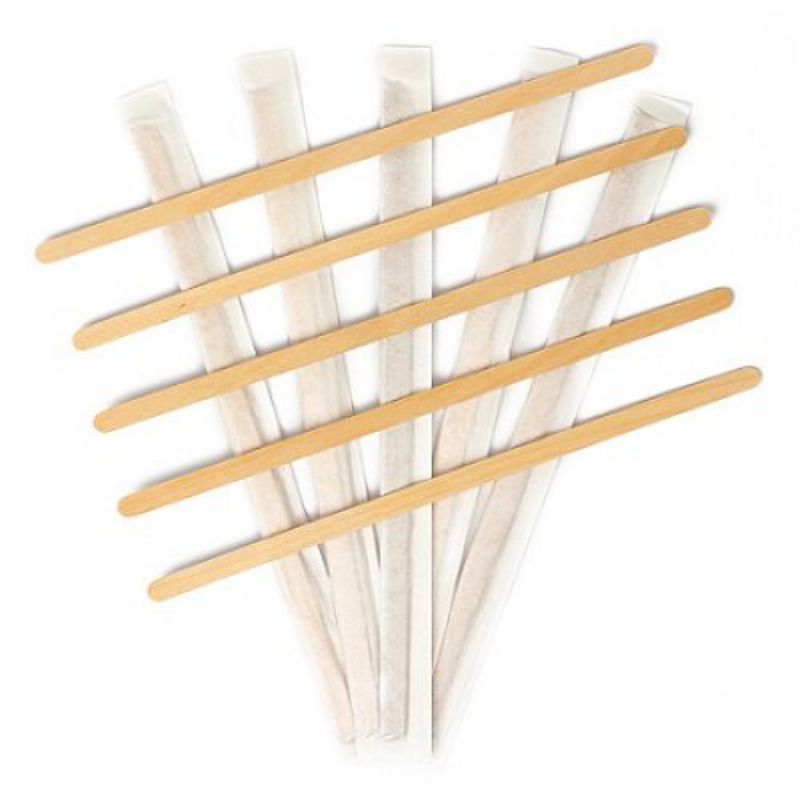 STIRRER COFFEE WOODEN WRAPPED