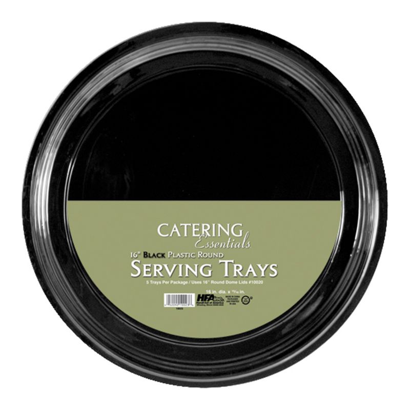 TRAY PLASTIC BLACK ROUND 16