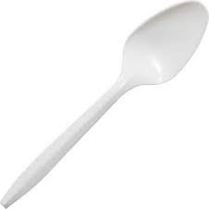 SPOON PLASTIC WHITE MED WEIGHT