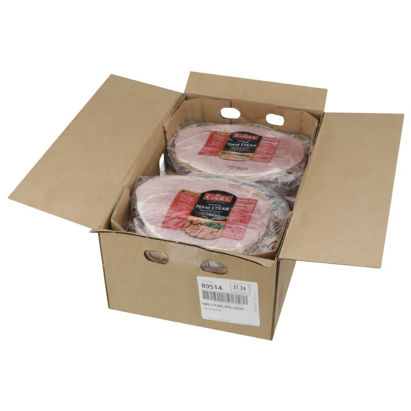 HAM STEAK BONE IN SUPER TRIM CS= 24 / 16OZ AV