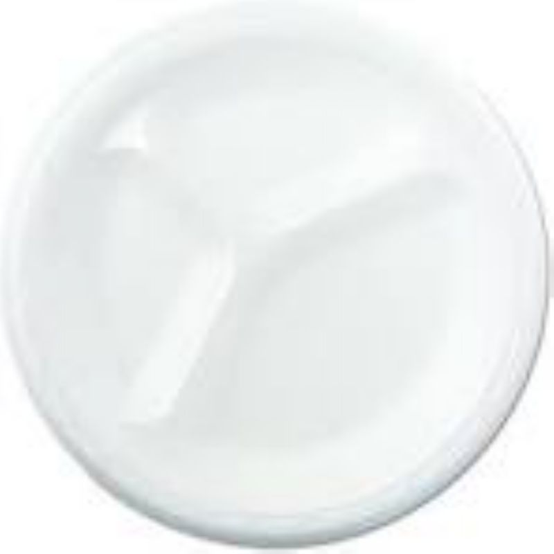 PLATE FOAM WHITE 3 COMPARTMENT 9 INCH