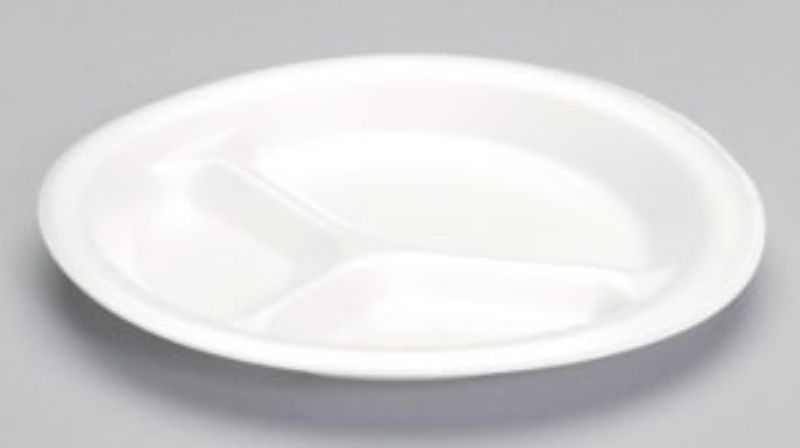 PLATE FOAM WHITE 3 COMPARTMENT 9 INCH