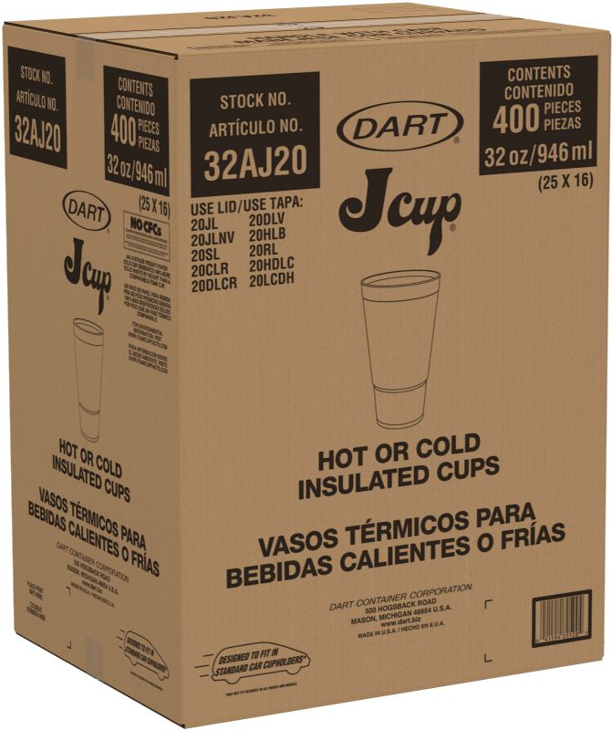 CUP FOAM CAR PLAIN 32 OZ