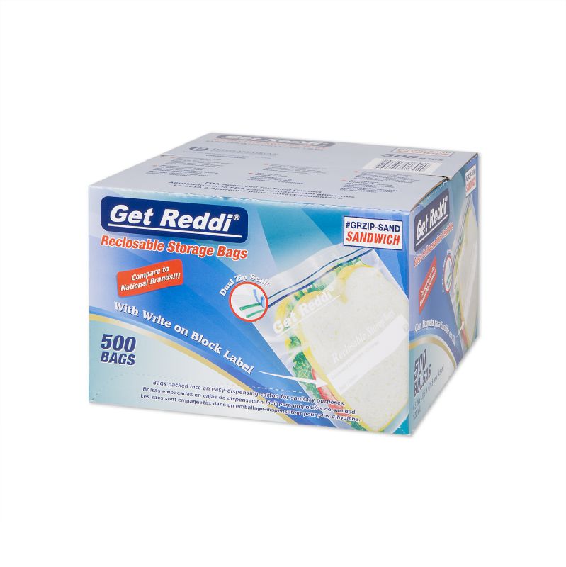 BAG ZIP LOCK CLEAR SANDWICH 500 BAGS