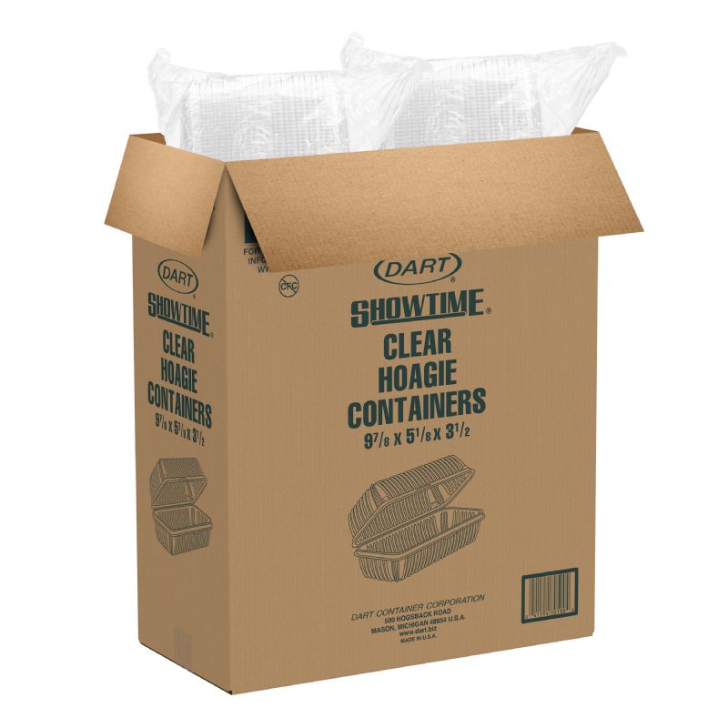 CONTAINER PLASTIC HOAGIE LRG 2 100 CT