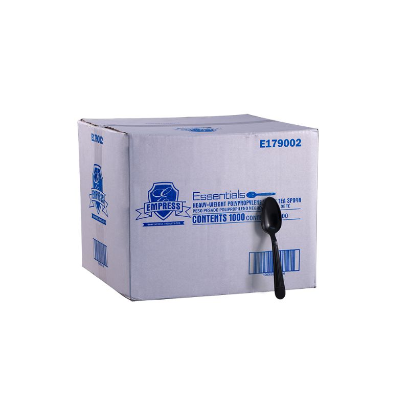 SPOON PLASTIC BLACK HEAVY WEIGHT 1000 PER CASE