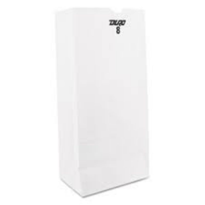 BAG PAPER 8 LB WHITE 500 CT CS
