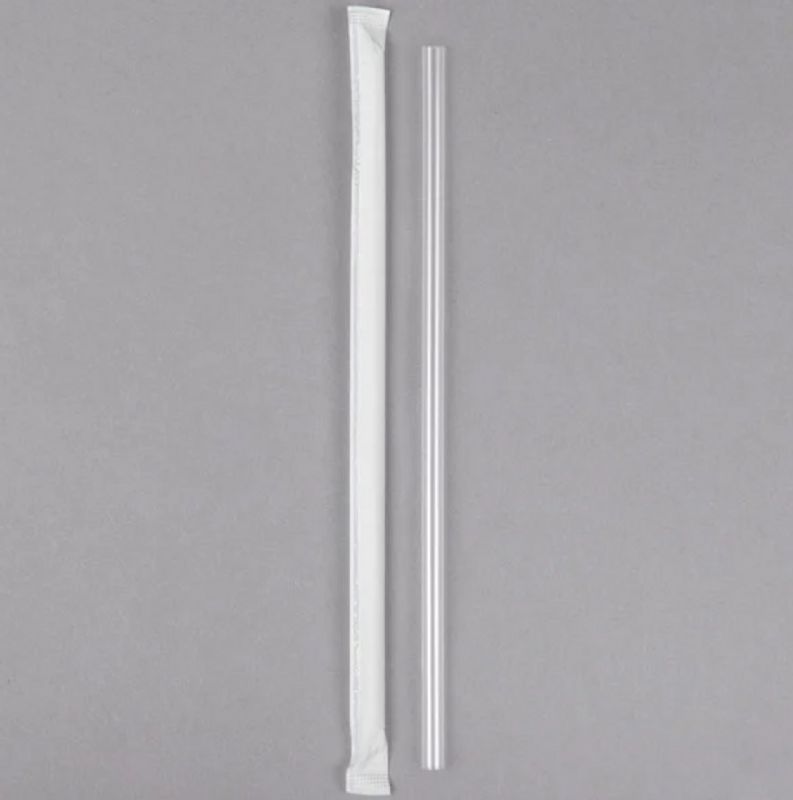 STRAW JUMBO CLR WRPD 7.75 IN 24 500 CT PER CASE