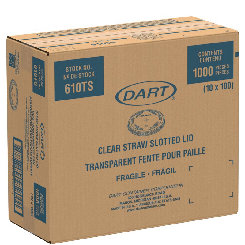 LID CLEAR STRAW SLOTTED10 100 CT
