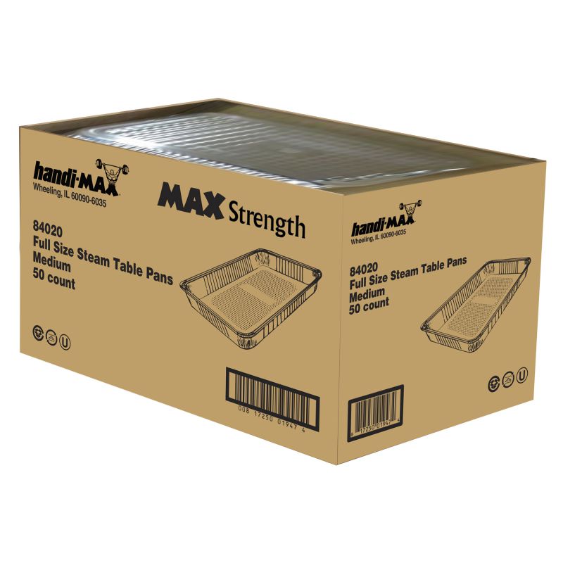 PAN FOIL STEAM FULL 4" DEEP 50/CASE