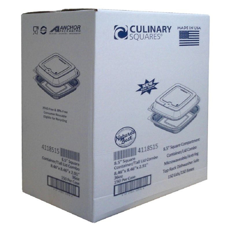CONTAINER BLACK 8 1/2 LID COMBO 150 CT