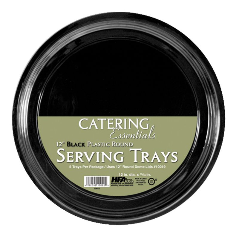 TRAY PLASTIC BLACK ROUND 12