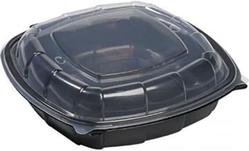 CONTAINER HINGED BLACK 10X10X2.5