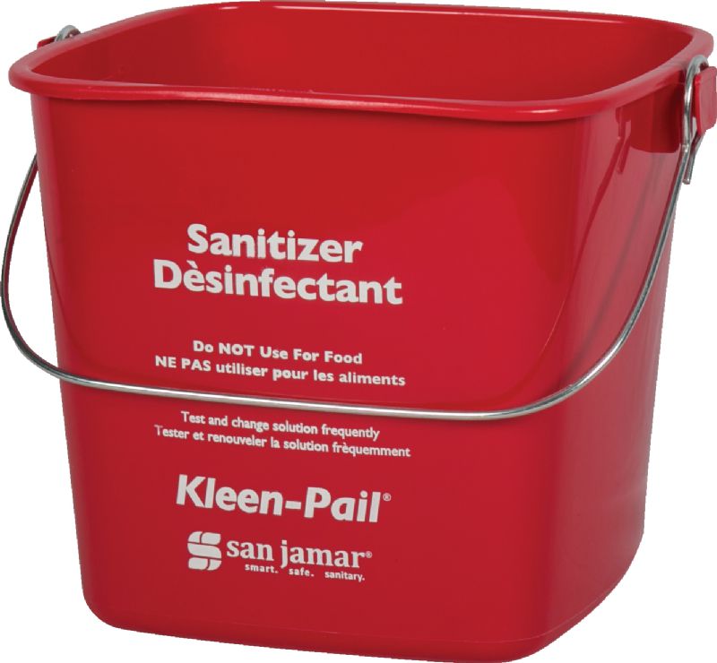 PAIL FOR SANITIZER RED PLASTIC 3 QT