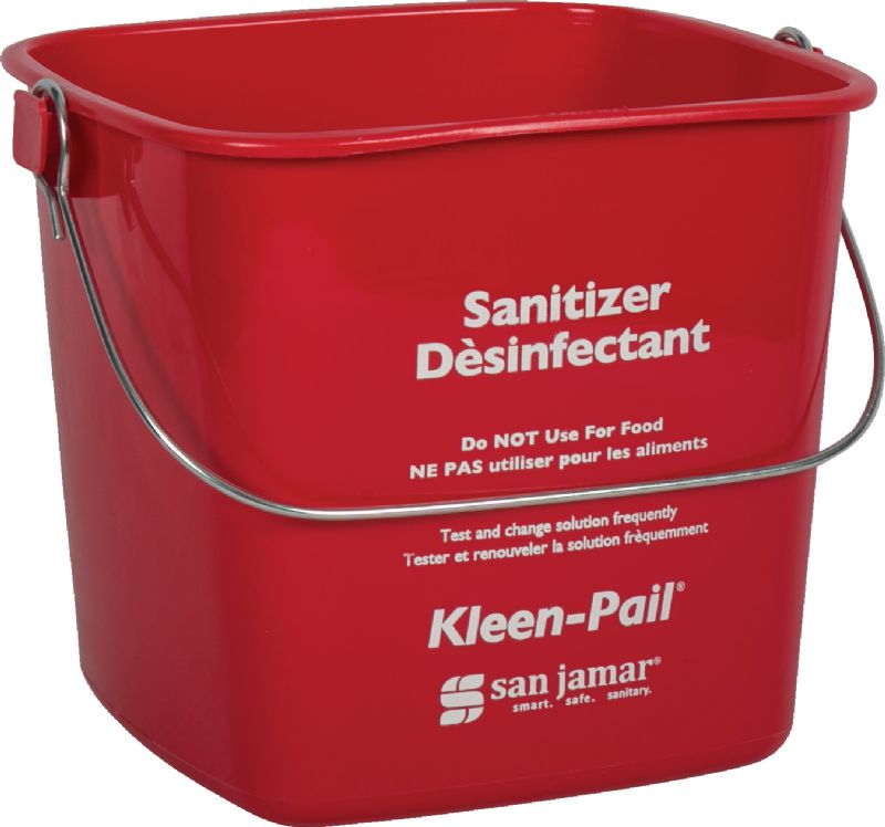 PAIL FOR SANITIZER RED PLASTIC 3 QT