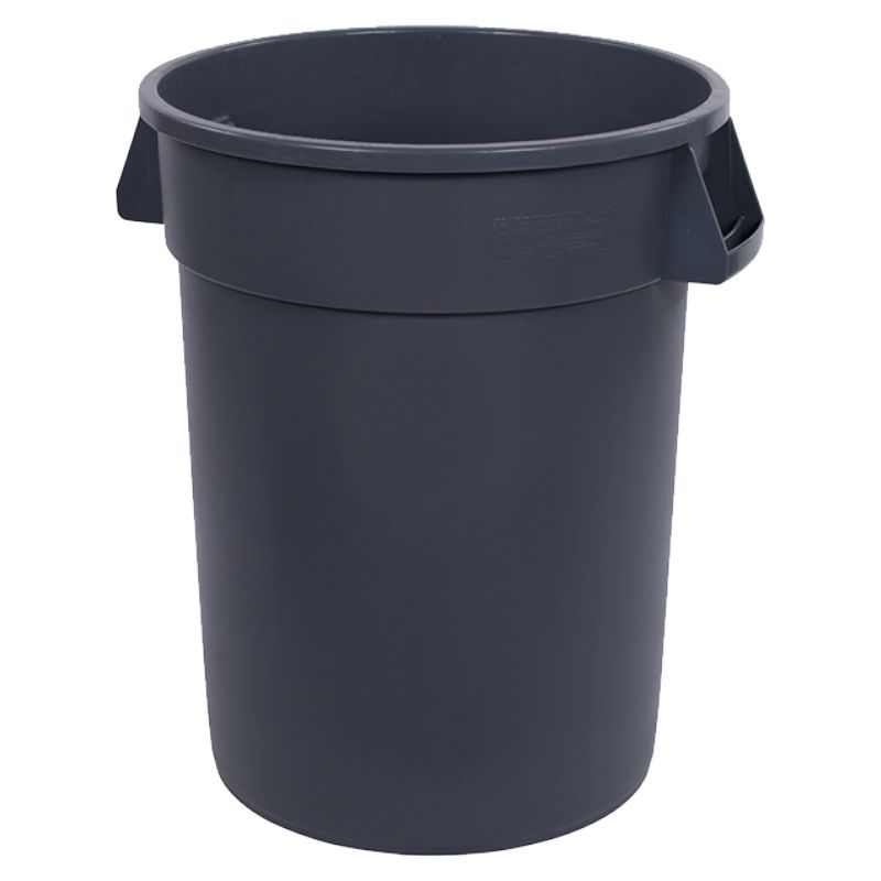 TRASH CONTAINER GRAY ROUND 32 GAL