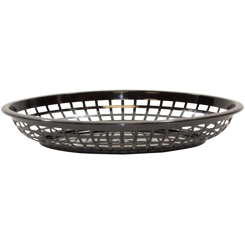 BASKET PLASTIC OVAL BLACK 11.75X9X2