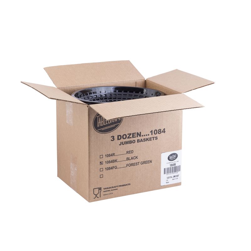 BASKET PLASTIC OVAL BLACK 11.75X9X2