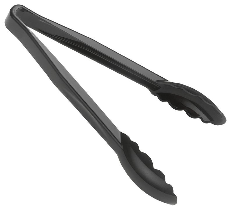 TONG PLASTIC BLACK SCALLOPED 9