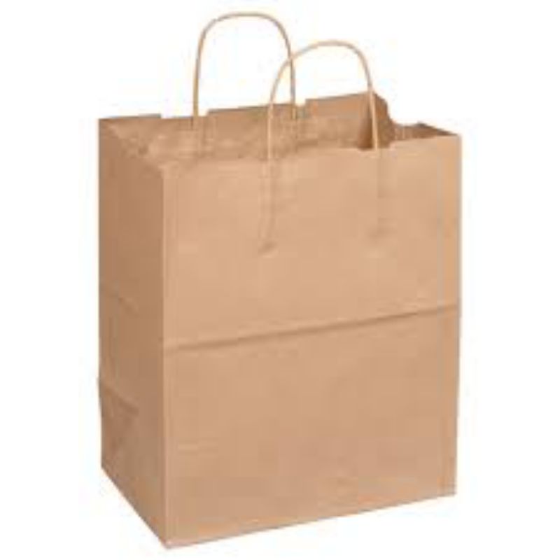 BAG SHOPPING BISTRO BROWN W/ HANDLE 10X6.75X12