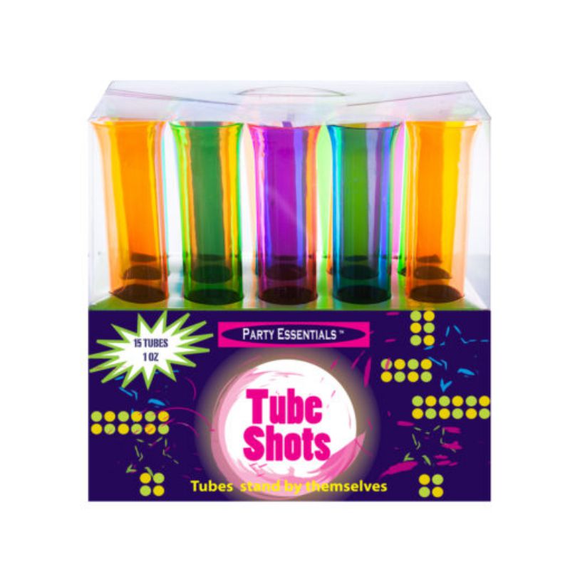 TUBE SHOTS 1 OZ ASST NEON
