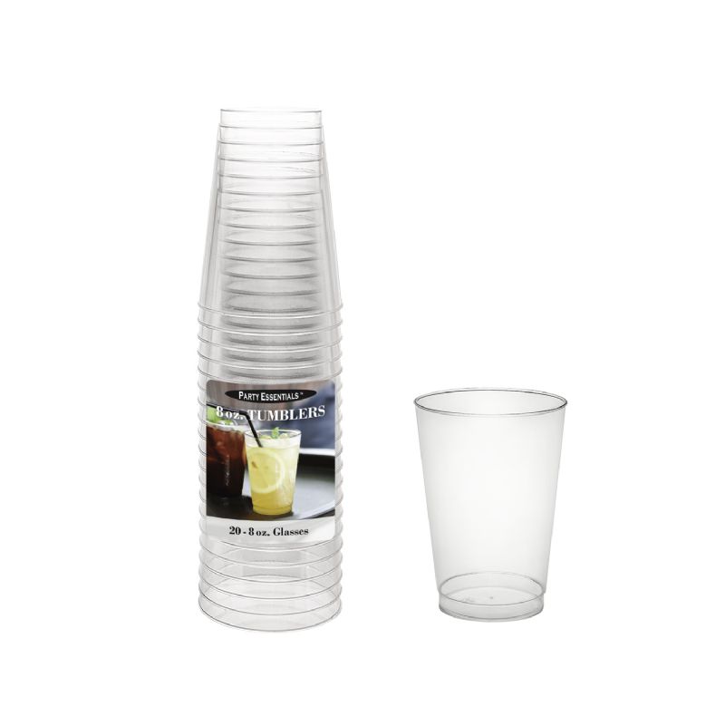 TUMBLER 8 OZ CLEAR PLASTIC