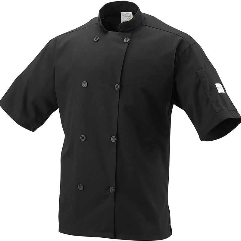COAT CHEF LARGE UNISEX BLACK SHORT SLV