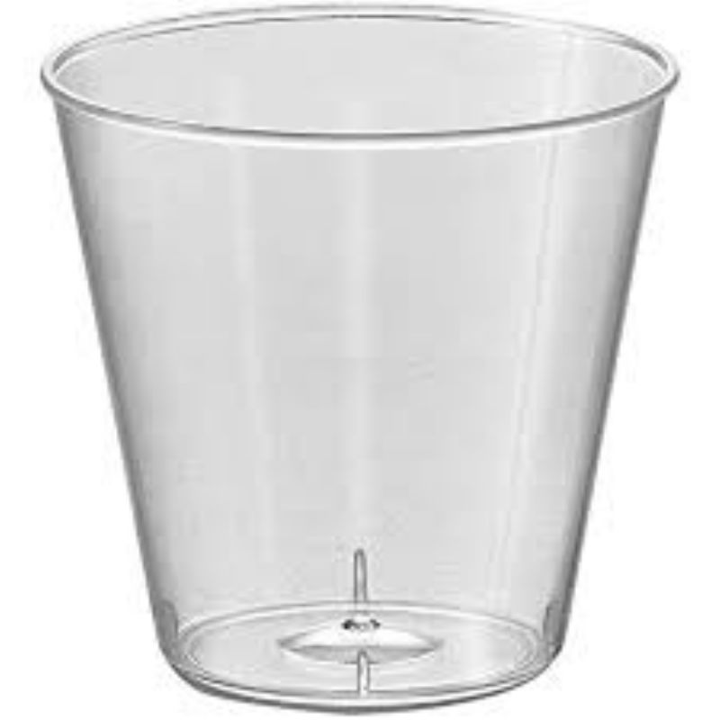 GLASS SHOT CLEAR PLASTIC 2 OZ