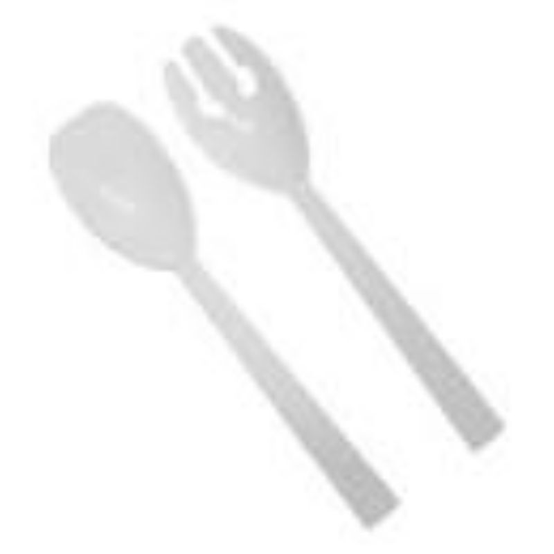 FORK & SPOON SERVING SET WHITE 9.5
