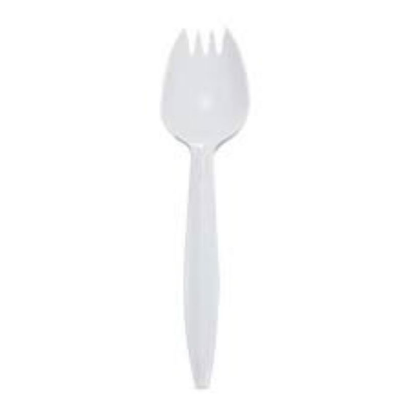 SPORK PLASTIC MED WEIGHT WHT