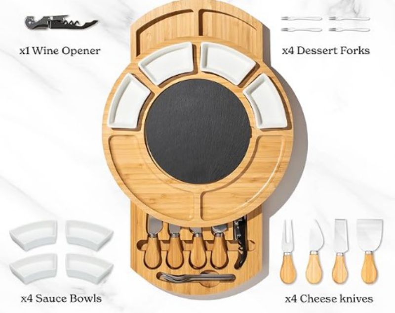CHARCUTERIE CHEESE BOARD ROUND NO PLATE NAT