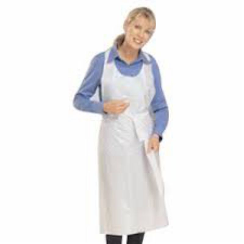 APRON POLY REG WT WHITE 28X46
