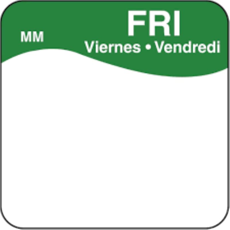 LABEL FRIDAY DAY DOT BILINGUAL