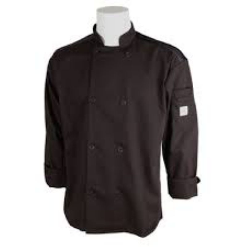 COAT CHEF UNISEX BLACK LONG SLV 3XL